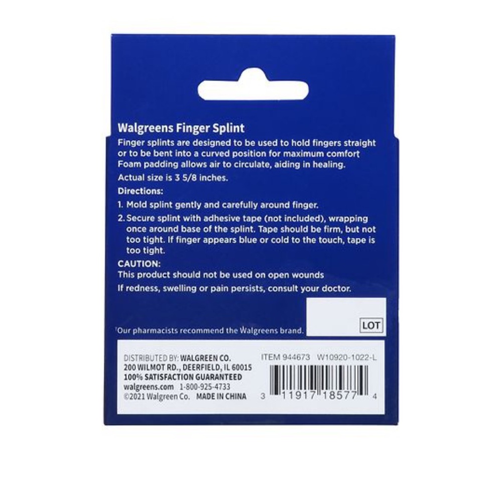 Walgreens Finger Splint Size Large - Picture 2 of 5